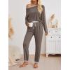 imageLILLUSORY Womens Fall Pajamas 2 Piece Lounge Sets Cotton Two Piece Casual Pjs Set Sleep Loungewear Winter Outfits 2025Coffeegrey