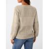 imageLILLUSORY Womens HollowedOut V Neck Sweater Business Casual Pullover TopsAlmond