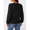 imageLILLUSORY Womens HollowedOut V Neck Sweater Business Casual Pullover TopsBlack