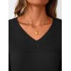 imageLILLUSORY Womens HollowedOut V Neck Sweater Business Casual Pullover TopsBlack