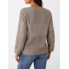 imageLILLUSORY Womens HollowedOut V Neck Sweater Business Casual Pullover TopsHeather Tan