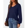 imageLILLUSORY Womens HollowedOut V Neck Sweater Business Casual Pullover TopsNavy
