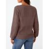 imageLILLUSORY Womens HollowedOut V Neck Sweater Business Casual Pullover TopsNutmeg