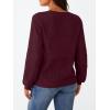 imageLILLUSORY Womens HollowedOut V Neck Sweater Business Casual Pullover TopsWine