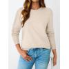 imageLILLUSORY Womens Lightweight Sweater Fall Fashion 2025 Pullover Soft Basic Knit Dressy Casual Tops Winter Outfits ClothesAlmond