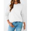 imageLILLUSORY Womens Lightweight Sweater Fall Fashion 2025 Pullover Soft Basic Knit Dressy Casual Tops Winter Outfits ClothesWhite