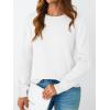 imageLILLUSORY Womens Lightweight Sweater Fall Fashion 2025 Pullover Soft Basic Knit Dressy Casual Tops Winter Outfits ClothesWhite
