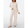 imageLILLUSORY Womens Lounge Sets 2 Piece Matching Pajamas Fall Fashion 2025 Ribbed Knit Outfits Long Sleeve Casual SweatsuitsApricot