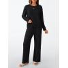 imageLILLUSORY Womens Lounge Sets 2 Piece Matching Pajamas Fall Fashion 2025 Ribbed Knit Outfits Long Sleeve Casual SweatsuitsBlack