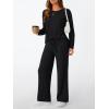 imageLILLUSORY Womens Lounge Sets 2 Piece Matching Pajamas Fall Fashion 2025 Ribbed Knit Outfits Long Sleeve Casual SweatsuitsBlack