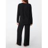 imageLILLUSORY Womens Lounge Sets 2 Piece Matching Pajamas Fall Fashion 2025 Ribbed Knit Outfits Long Sleeve Casual SweatsuitsBlack