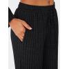 imageLILLUSORY Womens Lounge Sets 2 Piece Matching Pajamas Fall Fashion 2025 Ribbed Knit Outfits Long Sleeve Casual SweatsuitsBlack