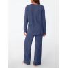imageLILLUSORY Womens Lounge Sets 2 Piece Matching Pajamas Fall Fashion 2025 Ribbed Knit Outfits Long Sleeve Casual SweatsuitsDarkblue
