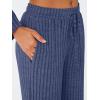 imageLILLUSORY Womens Lounge Sets 2 Piece Matching Pajamas Fall Fashion 2025 Ribbed Knit Outfits Long Sleeve Casual SweatsuitsDarkblue