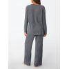 imageLILLUSORY Womens Lounge Sets 2 Piece Matching Pajamas Fall Fashion 2025 Ribbed Knit Outfits Long Sleeve Casual SweatsuitsDarkgrey
