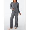 imageLILLUSORY Womens Lounge Sets 2 Piece Matching Pajamas Fall Fashion 2025 Ribbed Knit Outfits Long Sleeve Casual SweatsuitsDarkgrey