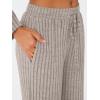 imageLILLUSORY Womens Lounge Sets 2 Piece Matching Pajamas Fall Fashion 2025 Ribbed Knit Outfits Long Sleeve Casual SweatsuitsKhaki