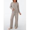 imageLILLUSORY Womens Lounge Sets 2 Piece Matching Pajamas Fall Fashion 2025 Ribbed Knit Outfits Long Sleeve Casual SweatsuitsKhaki