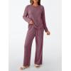 imageLILLUSORY Womens Lounge Sets 2 Piece Matching Pajamas Fall Fashion 2025 Ribbed Knit Outfits Long Sleeve Casual SweatsuitsWinered