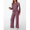 imageLILLUSORY Womens Lounge Sets 2 Piece Matching Pajamas Fall Fashion 2025 Ribbed Knit Outfits Long Sleeve Casual SweatsuitsWinered