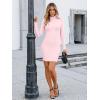 imageLILLUSORY Womens Mock Neck Ribbed Knit Long Sleeve Party Bodycon Mini DressesPink