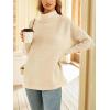 imageLILLUSORY Womens Mock Turtleneck Sweaters Oversized Long Sleeve Casual Knit Pullover 2025 Tunic Tops Wear with LeggingsApricot
