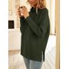 imageLILLUSORY Womens Mock Turtleneck Sweaters Oversized Long Sleeve Casual Knit Pullover 2025 Tunic Tops Wear with LeggingsArmy Green