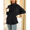 imageLILLUSORY Womens Mock Turtleneck Sweaters Oversized Long Sleeve Casual Knit Pullover 2025 Tunic Tops Wear with LeggingsBlack