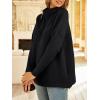 imageLILLUSORY Womens Mock Turtleneck Sweaters Oversized Long Sleeve Casual Knit Pullover 2025 Tunic Tops Wear with LeggingsBlack
