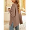 imageLILLUSORY Womens Mock Turtleneck Sweaters Oversized Long Sleeve Casual Knit Pullover 2025 Tunic Tops Wear with LeggingsDark Apricot