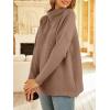 imageLILLUSORY Womens Mock Turtleneck Sweaters Oversized Long Sleeve Casual Knit Pullover 2025 Tunic Tops Wear with LeggingsDark Apricot