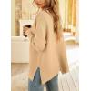 imageLILLUSORY Womens Mock Turtleneck Sweaters Oversized Long Sleeve Casual Knit Pullover 2025 Tunic Tops Wear with LeggingsKhaki