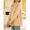 imageLILLUSORY Womens Mock Turtleneck Sweaters Oversized Long Sleeve Casual Knit Pullover 2025 Tunic Tops Wear with LeggingsKhaki