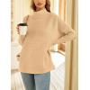 imageLILLUSORY Womens Mock Turtleneck Sweaters Oversized Long Sleeve Casual Knit Pullover 2025 Tunic Tops Wear with LeggingsKhaki