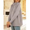 imageLILLUSORY Womens Mock Turtleneck Sweaters Oversized Long Sleeve Casual Knit Pullover 2025 Tunic Tops Wear with LeggingsLightapricot