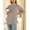 imageLILLUSORY Womens Mock Turtleneck Sweaters Oversized Long Sleeve Casual Knit Pullover 2025 Tunic Tops Wear with LeggingsLightkhaki