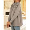 imageLILLUSORY Womens Mock Turtleneck Sweaters Oversized Long Sleeve Casual Knit Pullover 2025 Tunic Tops Wear with LeggingsLightkhaki