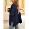 imageLILLUSORY Womens Mock Turtleneck Sweaters Oversized Long Sleeve Casual Knit Pullover 2025 Tunic Tops Wear with LeggingsNavy Blue