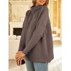 imageLILLUSORY Womens Mock Turtleneck Sweaters Oversized Long Sleeve Casual Knit Pullover 2025 Tunic Tops Wear with LeggingsNutmeg