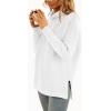 imageLILLUSORY Womens Mock Turtleneck Sweaters Oversized Long Sleeve Casual Knit Pullover 2025 Tunic Tops Wear with LeggingsWhite