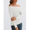 imageLILLUSORY Womens Off The Shoulder Sweater Fall Long Sleeve Going Out Y2k Tops Winter Date Night OutfitsBeige