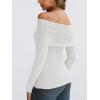 imageLILLUSORY Womens Off The Shoulder Sweater Fall Long Sleeve Going Out Y2k Tops Winter Date Night OutfitsBeige