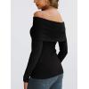 imageLILLUSORY Womens Off The Shoulder Sweater Fall Long Sleeve Going Out Y2k Tops Winter Date Night OutfitsBlack