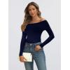 imageLILLUSORY Womens Off The Shoulder Sweater Fall Long Sleeve Going Out Y2k Tops Winter Date Night OutfitsDark Blue