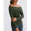 imageLILLUSORY Womens Off The Shoulder Sweater Fall Long Sleeve Going Out Y2k Tops Winter Date Night OutfitsDark Green