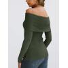 imageLILLUSORY Womens Off The Shoulder Sweater Fall Long Sleeve Going Out Y2k Tops Winter Date Night OutfitsDark Green