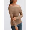 imageLILLUSORY Womens Off The Shoulder Sweater Fall Long Sleeve Going Out Y2k Tops Winter Date Night OutfitsKhaki