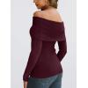 imageLILLUSORY Womens Off The Shoulder Sweater Fall Long Sleeve Going Out Y2k Tops Winter Date Night OutfitsWine Red