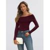 imageLILLUSORY Womens Off The Shoulder Sweater Fall Long Sleeve Going Out Y2k Tops Winter Date Night OutfitsWine Red