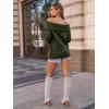 imageLILLUSORY Womens Off The Shoulder Sweater Oversized Batwing Sleeve Loose Pullover Sweaters TopsArmy Green